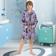 thumbnail image 5 of FORMRS Niños Bathrobe Unisex Hooded Robe Soft Plush Pajamas Sleepwear, Size 2-3T, Halloween Cats, 5 of 7