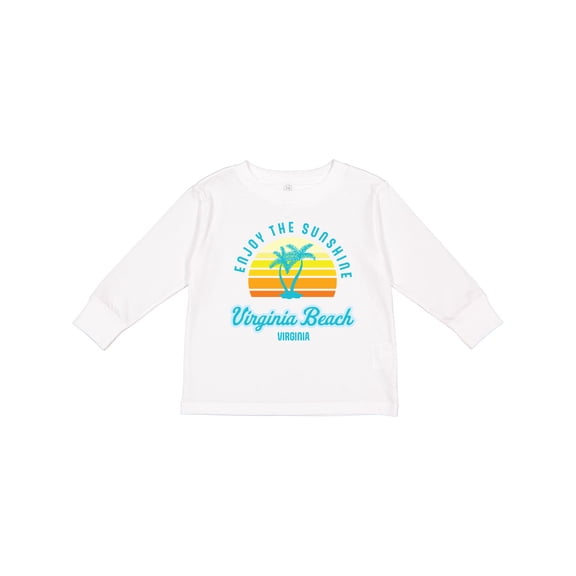 Inktastic Summer Enjoy the Sunshine Virginia Beach Virginia in Blue Boys or Girls Long Sleeve Toddler T-Shirt