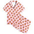 thumbnail image 3 of Halloween Pajamas Kids Size 2-3 Years Boys Girls Halloween Sleepwear Short Sleeve Top with Elastic Shorts Girls' Pajama Sets Light Pink, 3 of 6