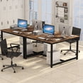thumbnail image 6 of Tribesigns Computer Desk, 47 x 47 inch Extra Large Vintage Two Person Desk Double Workstation Office Desk Writing Study Desk for Home Office (Rustic Brown), 6 of 7