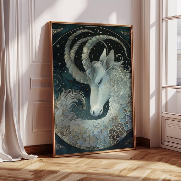 Capricorn Zodiac Astrology Art Print, Earth Star Sign, Capricorn Birthday, Zodiac Art, Capricorn Season, December Birthday, January Birthday UNFRAMED Poster, Wall Art for Decor, Present, 8x12