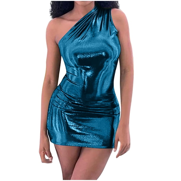 Mujeres Casual Sin mangas Color sólido Jersey Elegante sin mangas Vestido de cuello torcido OAVQHLG3B Store lin121212