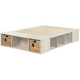 thumbnail image 3 of Bowery Hill Laminated Particleboard Winter Oak Platform Bed Rectangular Storage 56"W x 76.75"D Unassembled, 3 of 11