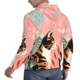 thumbnail image 6 of Rateoe Colorful Cat With Flowers Pattern Mens Hoodie, Pullover Hooded Sweatshirt, Kangaroo Pocket Hoodie Ideal for Daily Wear, Travel and Home-Medium, 6 of 7