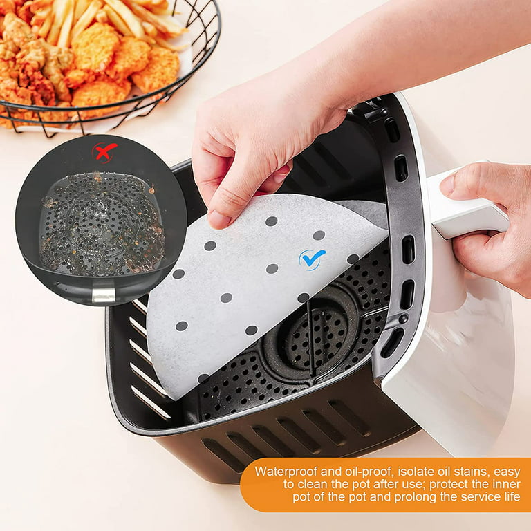 100pk Square Air Fryer Liners Disposable - 8.5 Inch - Perforated Air Fryer  Parchment Paper Liners - Air Fryer Paper Liners