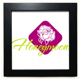 thumbnail image 1 of La Rosa del amor Mesa de pared con marco cuadrado negro, 1 of 4