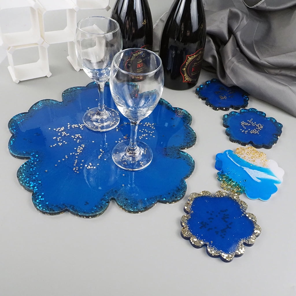 WINDLAND 5Pcs Coaster Resin Molds Resin Coaster Tea Mat Molds Art Craft Tools DIY Epoxy