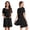 Black, variant on Pinspark Open Back Hospital Gowns for Women Tear Away Short Sleeve Post Surgery Soft Nightgowns for Elderly Women With Pocket