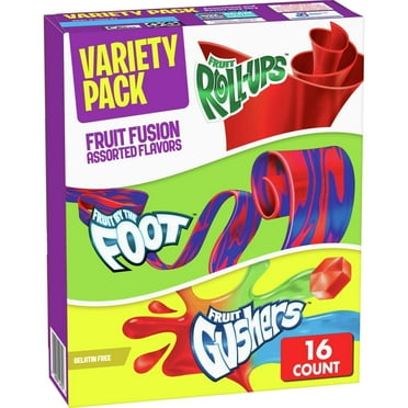 Fruit Roll-Ups, Fruit by DC20 the Foot, Gushers, Snacks Variety Pack, 16 ct