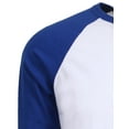 thumbnail image 4 of J. METHOD Men's 3/4 Sleeve Baseball Crewneck Tshirt Top Raglan Jersey T Shirt NEMT06 WHT/ROY XL, 4 of 5