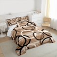 thumbnail image 3 of Manfei Vintage Circle Bedding Comforter Set 2pcs, Geometric Wave Line Twin Comforter Sets, Retro Simple Art Bedding Set, Super Cozy Room Decor, 3 of 8