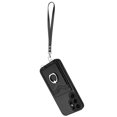 thumbnail image 2 of Wallet Case for Samsung Galaxy S23 Ultra, Stylish Ultra Slim PU Leather Card Slots Ring Stand Wrist Strap Shockproof Protective Thin Lightweight Back Case Cover for Samsung Galaxy S23 Ultra, Black, 2 of 7