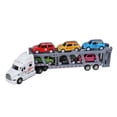 thumbnail image 6 of 1:48 Scale Detachable Carrier Truck Toy Model with 6 Small Alloy Cars Heavy Duty Friction Powered Transport Semi Trailer Vehicle Play Set for Kids Boys Girls, White (13.7x4.7x2.7 Inches / 35x12x7 cm), 6 of 9