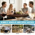 thumbnail image 6 of TOPCHANCES Fitted Round PVC Tablecloth 35 Inch, Waterproof Oil-Proof Vinyl Table Cover for Kitchen Dinning Room Picnic Holiday Party Decoration (Brown), 6 of 13
