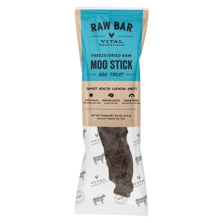 Vital Essentials Freeze-Dried Raw Moo Stick Dog Treat & Natural Chew, 1-Pack | Single Ingredient Dog Treat For Medium Chewers
