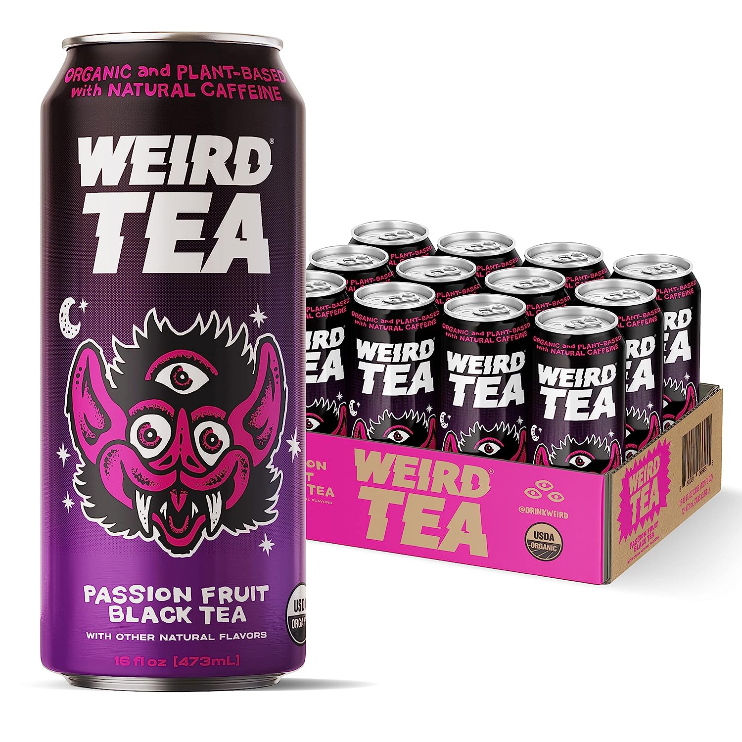 Drink Weird Weird Tea, Passion Fruit Flavor With Black Tea, Certified