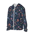 thumbnail image 3 of Goofa Colorful Flowers Printed Women's UPF 50+ Sun Protection Hoodie Jacket Lightweight Long Sleeve Sun Shirt for Women with Pocket Hiking Outdoor-Medium, 3 of 9