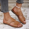 thumbnail image 6 of KIJBLAE Women's Wide Width One Band Open Toe Slide Sandals, Fashion Comfort Casual Outdoor Beach Slippers Spring Summer Brown 39, 6 of 9