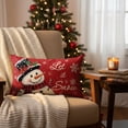 thumbnail image 3 of Sm:)e Let it Snow Snowflake Snowman Christmas Throw Pillow Cover 12 x 20 Inch, Red, Winter Holiday Decoration Cushion Case for Sofa Couch, 3 of 7