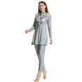 thumbnail image 2 of IBTOM CASTLE Womens Burkini Swimsuits Muslim Modest Swimwear Islamic Full Body Swimming Top Pants Hijab Long Sleeve Rash Guard M Gray, 2 of 8