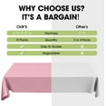 thumbnail image 2 of Premium Disposable Table Cloth,10 Pack, 54 x 108 Inch Table Cloths for Parties,&nbsp;Rectangle Plastic Table Cover - Pink, 2 of 5