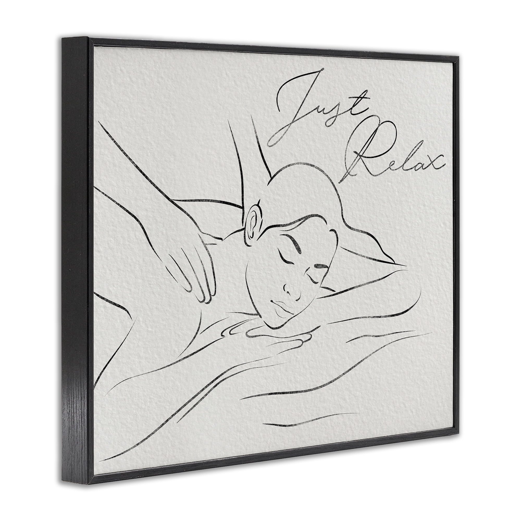 Stupell Industries Just Relax Massage Contour Black Framed Giclee Art, design by Marcus Prime