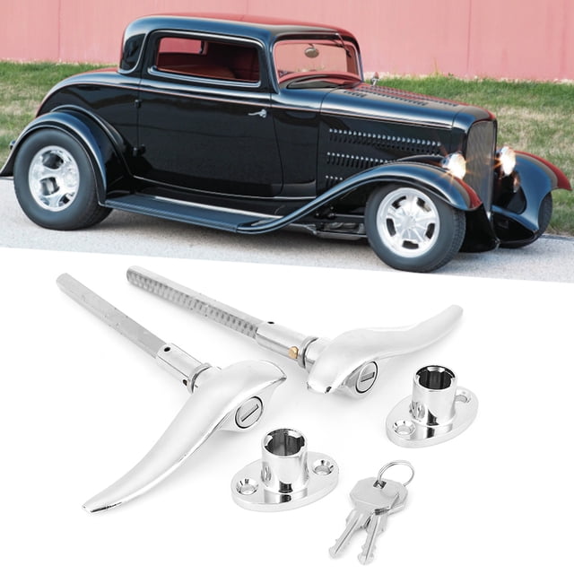 Car Handle, Exterior Door Handle, Door Lock Set Window Locking Handle Door Handle Fit for 3 Window Coupe 1932-1934 Car Maintenance Car Repair Auto Parts