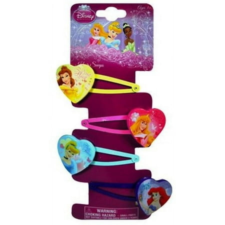 Hair Snap Clips Barrets with Plastic Motifs Disney Princess