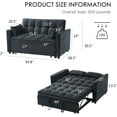 thumbnail image 2 of DEALTOPS Loveseat Sleeper Sofa Bed, Pull-Out Couch - Full Size Black, 2 of 8