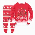 thumbnail image 2 of sdbrld Kids Boys Fall Winter Pajamas Christmas Long Sleeve Sleepwear Xmas Clothes and Pj's Pants 2 Piece Outfit Sets Red Sizes 5-6 Years, 2 of 5
