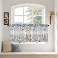 thumbnail image 2 of Blue Beige Coastal Tier Curtains 24 Inch Length, Beach Starfish Summer Eucalyptus Vintage Cafe Short Curtains for Bathroom Over Sink, Small Kitchen Curtain Light Filtering Drapes 2 Panels 27.5"Wx24"L, 2 of 8