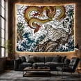 thumbnail image 6 of Ocean Waves Mythical with Dynamic Dragon Flame Like, Mystical Fantasy for Space Lovers, Galaxy Room Decor, Mother'S Day Gift, Tapestry Wall Hanging for Bedroom and Dorm, 6 of 7