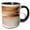 Black/White, variant on 3drose, Image of Trend Gold Copper Strokes on Shiny Gold Elegant Texture, 11oz Two-tone Black Mug