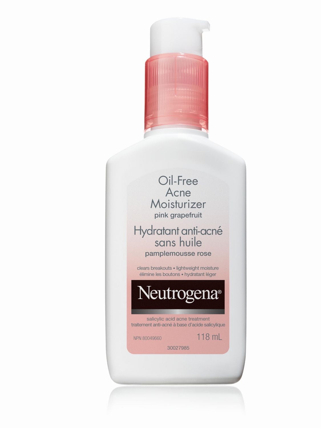 Neutrogena Oil Free Acne Moisturizer, Pink Grapefruit Face Moisturizer, 118 mL