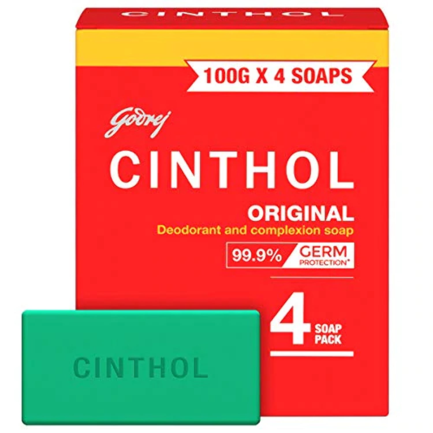 Cinthol Original Bath Soap – % Germ Protection, 100g (Pack of 4) -  