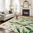 thumbnail image 2 of Rectangle Area Rugs 5 x 7 Ft, St Patrick's Day Non-Slip Residential Carpet, Spring Leaves Green Flowers Plants Beige Indoor Crawling Mats Runner Rugs for Living Room/Dining Room/Bedroom, 2 of 8
