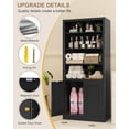 thumbnail image 4 of Tall Bathroom Storage Cabinet, Freestanding Linen Cabinet with Adjustable Shleves and 2 Doors, Metal Pantry Cabinets for Kitchen, Bathroom, Living Room, Entryway, 55”H, Black, 4 of 7