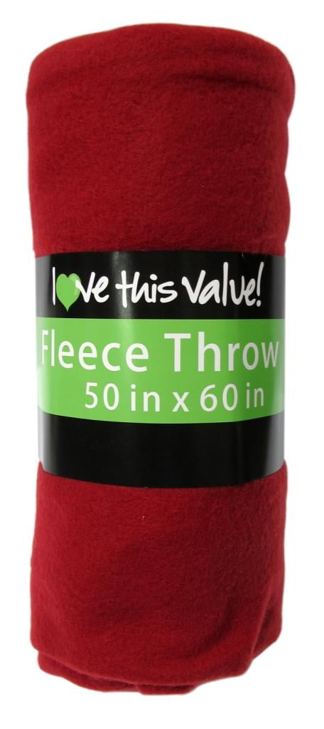 Fleece Throw Blanket Snowman Faces on Red 50x60 St Nicholas Sq Super soft NWT