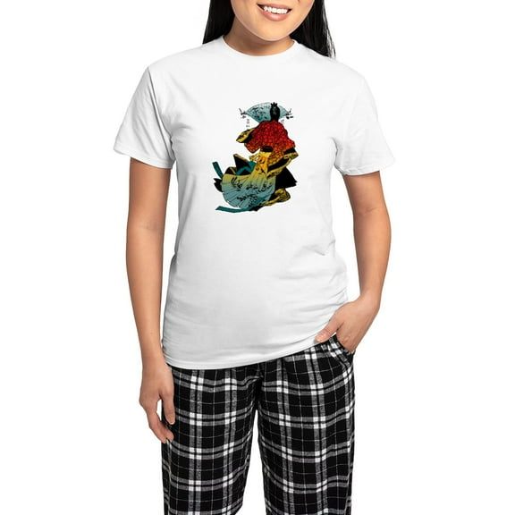 CafePress - Samurai Robe Women's Light Pajamas - Women's Short Sleeve Print T-Shirt and Pants Light Cotton Pajama Set