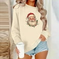 thumbnail image 2 of Women’s Retro Santa Claus Graphic Christmas Sweatshirt Long Sleeve Holiday Pullover Top Festive Xmas Shirt Soft Casual Sweatshirt for Cozy Seasonal Celebrations, 2 of 4