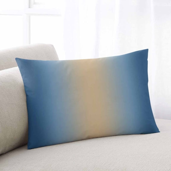 Navy Blue Ombre Throw Pillow Covers, Modern Yellow Gradient Farmhouse Art Soft Breathable Pillow Cases with Invisible Zipper for Sleeping, Small Pillowcases for Couch Bed Sofa Chair 16x24 Inches