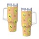 thumbnail image 3 of Vaso de acero inoxidable Bugs Bunny Ice King de 40 oz (con asa y pajita), para viaje en automóvil, 2 en 1, con tapa, 3 of 8