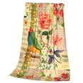 thumbnail image 3 of Bingfone Vintage Bird Print Flannel Fleece Blanket Throw Blanket For Bed,Sofa,Couch,Travel,Camping(40"X30"), 3 of 9