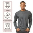 thumbnail image 7 of Tultex Men’s Poly-Rich Long Sleeve T-Shirt 65/35 Polyester/Ring-Spun Cotton Heavyweight Plain Tee (Black+White-2PCS, XL), 7 of 7