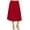 Burgundy, variant on Women's Plus Size A-Line High Waist Elastic Band Pleated Solid Midi Skirt Made in USA