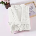thumbnail image 5 of Women's Fleece Robe - Lightweight Solid Color Homewear, White, XL, 5 of 5