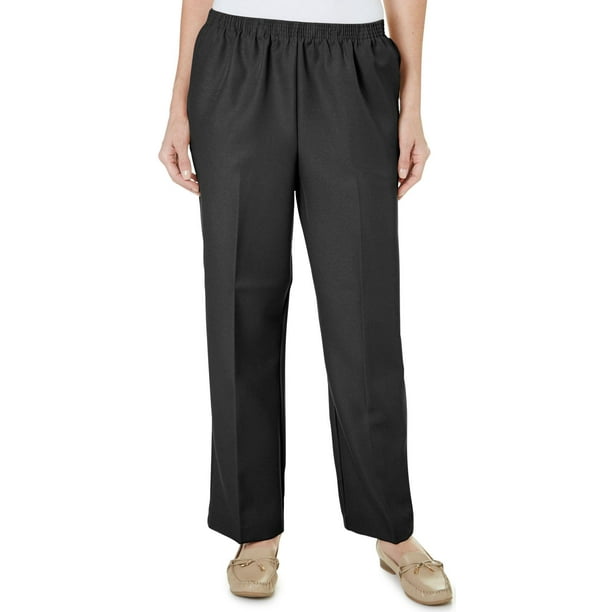 Alfred Dunner - Alfred Dunner Petite Solid Pull-On Pants - Walmart.com ...