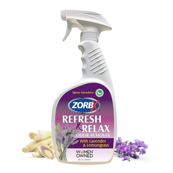 ZORBX Lavender & Lemongrass Spray, 24 Oz - All-Purpose Deodorizer, Refreshes Fabric, Removes Strong Odors, Perfect for Home, Car, Gym, Laundry