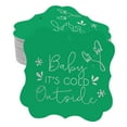 thumbnail image 1 of Inkdotpot Étiquettes Suspendues en Forme de Support en Papier Argenté Véritable pour Bébé Il Fait Froid à l'Extérieur Étiquettes de Fête de Bébé Lot de 100, 1 of 6