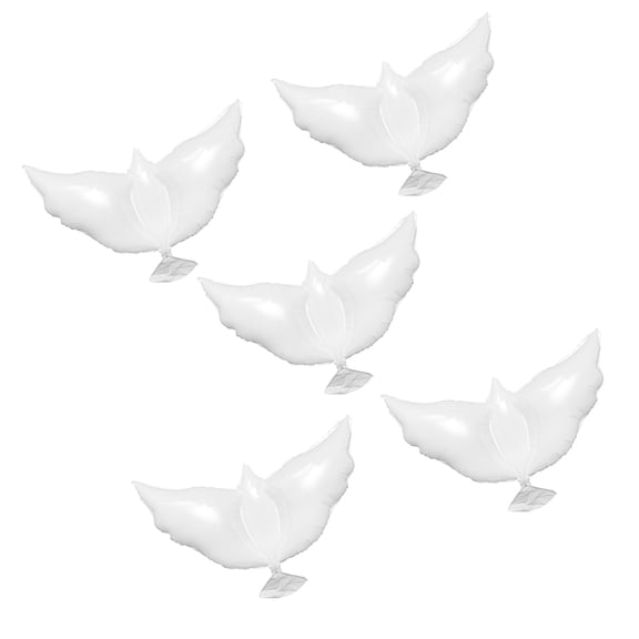 CRILSTYLEO 5Pcs White Dove Foil Balloons Aluminum Material for Wedding Anniversary and Party Decor